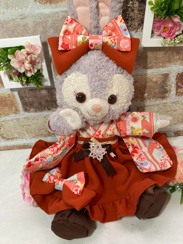ステラルー Sサイズ☆オレンジ花柄 和着物ドレス6点 ステラルー Sサイズ☆オレンジ花柄 和着物ドレス6点