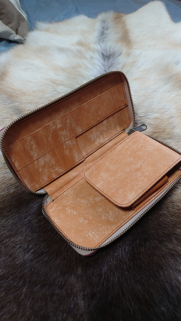 革の宝石 ルガト プエブロ アザレアピンク ラウンドジップ ペン  