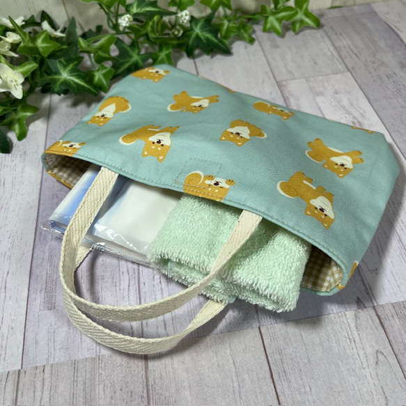 可愛い柴犬のミニミニ手提げ　送料込み 3枚目の画像