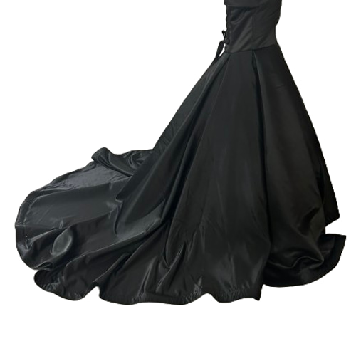 カラードレス オフショルダー ボルドー色 光沢サテン 披露宴/結婚式  