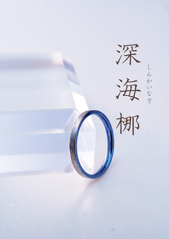 「深海梛」しんかいなぎ　チタンリング   SkinnyRing　繊細なライン　ノンアレルギー　内側彫刻可 1枚目の画像