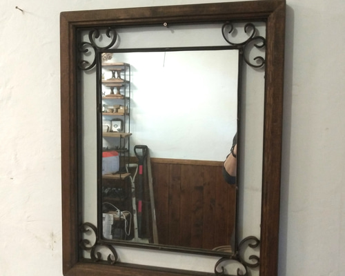 アンティーク風、アイアン枠のミラー その他インテリア雑貨 takuto
