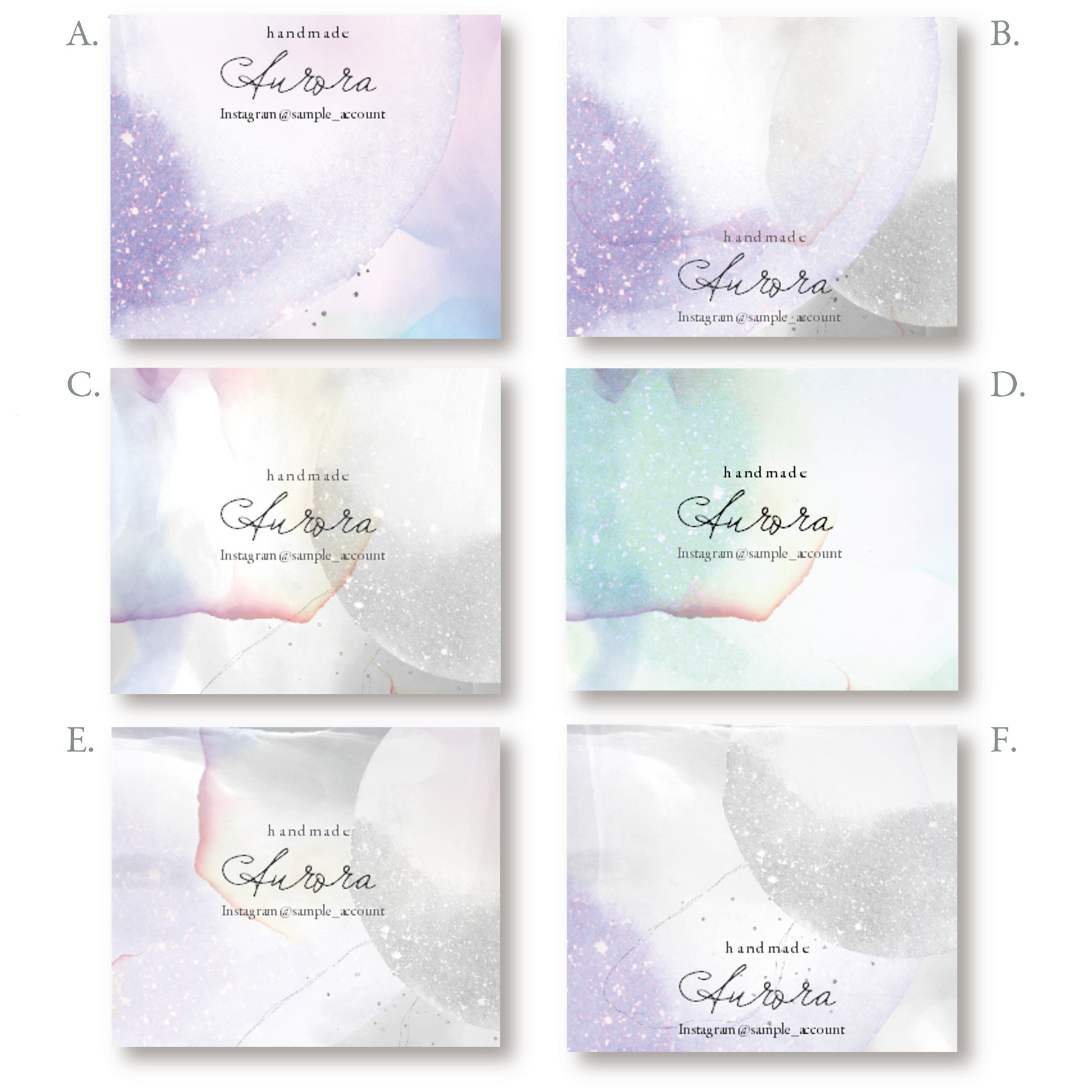 名刺半分＃226／アクセサリー台紙／ピアス台紙／ショップカード　名入れオーダー ピアス台紙／アクセサリー台紙／ショップカード／名刺／名入れ／額縁09