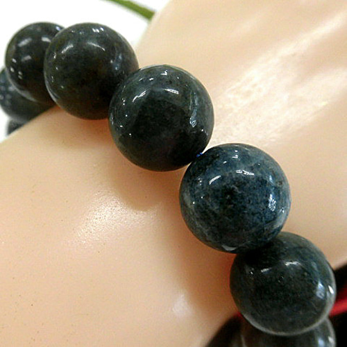 天然石 カイヤナイト13.0mm～13.6mm玉ブレスレット 内周19.0cm