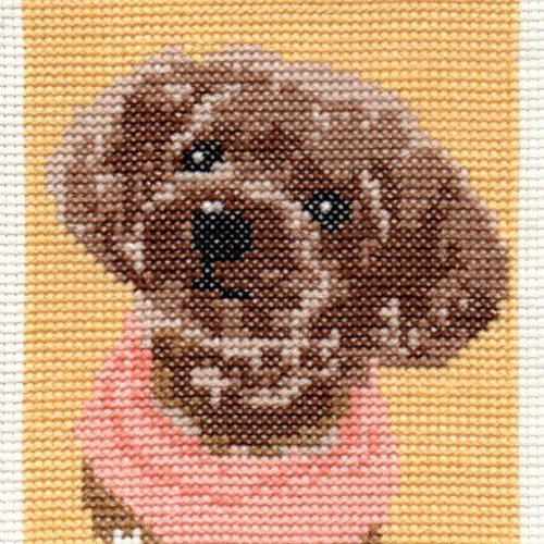犬 トイプードル クロスステッチ フレーム入り 壁掛け 卓上 【HK004
