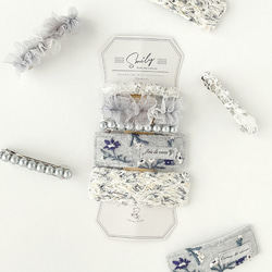 重ねて付けても単体でも♪ 大人かわいい 細シュシュセット ネイビー