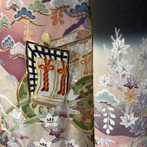 着物リメイク 留袖 ワイドパンツのセットアップ ロングパンツ