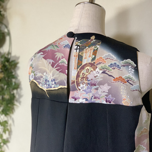 着物リメイク 留袖 ワイドパンツのセットアップ ロングパンツ