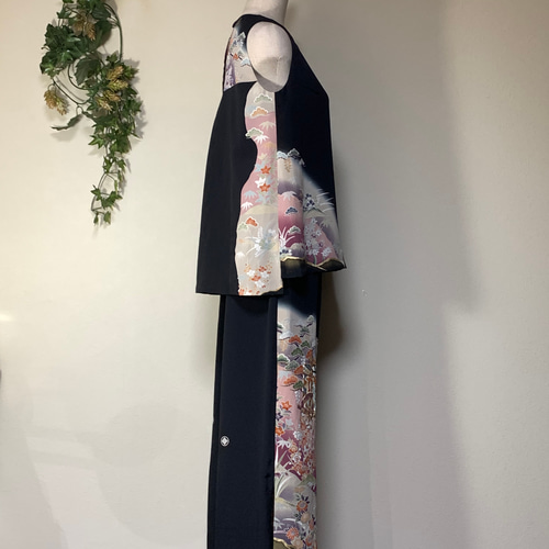 着物リメイクコルセットトップ 着物帯リメイク SPUR KIMONO