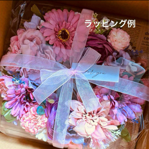 SALE】ピンク＆パープルフラワーリース造花