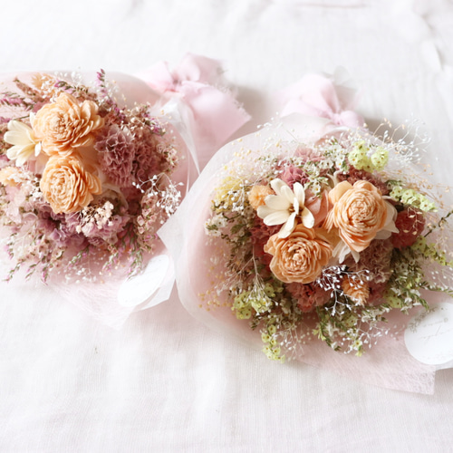 オレンジのブーケ ピンク イエロー 誕生日プレゼント 花束 結婚