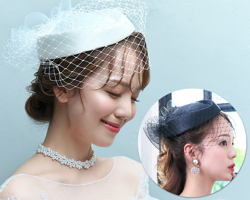 CA4LA ヘッドドレス ウェディング　トーク帽　トークハット　着物　ヘアアクセ ca4la ヘッドドレストーク帽ブライダルカシラ
