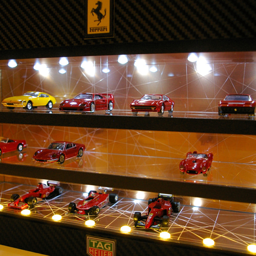 1/64展示30台可・カーボン＆ローズG・3層式ディスプレーBOX / LED25灯  