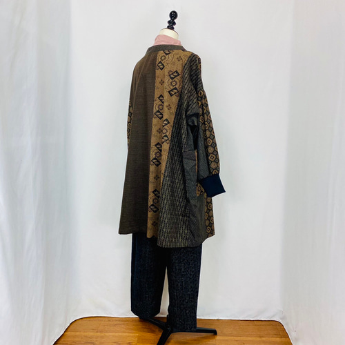 新品未使用 】安曇野染絣 和柄 安曇野木綿 パッチワーク ロング