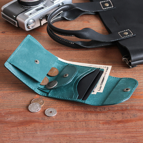 イタリアンレザー】本革コンパクト財布 ミニ 小さい 日本製 二つ折り