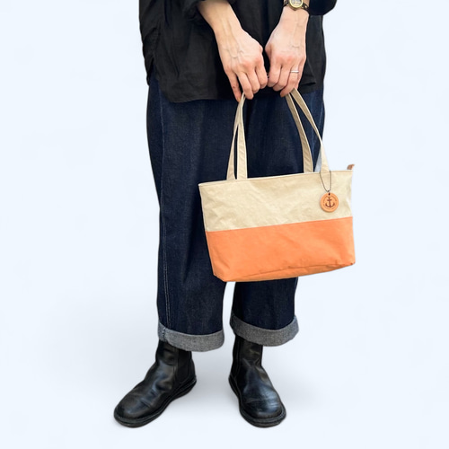 ☆ハンドメイド☆ ミニチュア トートバッグ オレンジ大 SPver.