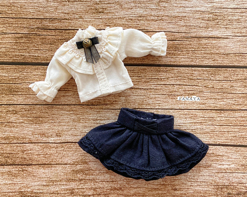 JANAYA ハンドメイド オビツ11服 欧風洋服2点セット シャツとスカート