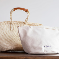 【帆布インナーバッグ付き】ケニア サイザルバッグ かごバッグ バスケット ナチュラル 編み込み 麻 ak-57si 3枚目の画像