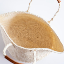 【帆布インナーバッグ付き】ケニア サイザルバッグ かごバッグ バスケット ナチュラル 編み込み 麻 ak-57si 9枚目の画像