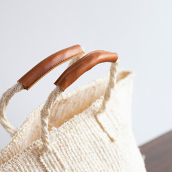 【帆布インナーバッグ付き】ケニア サイザルバッグ かごバッグ バスケット ナチュラル 編み込み 麻 ak-57si 10枚目の画像