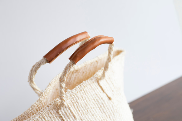 【帆布インナーバッグ付き】ケニア サイザルバッグ かごバッグ バスケット ナチュラル 編み込み 麻 ak-57si 10枚目の画像