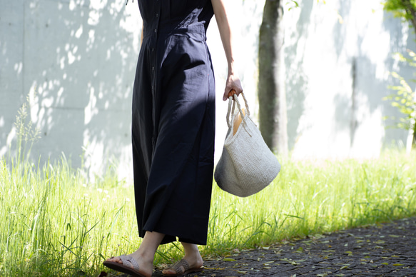 【帆布インナーバッグ付き】ケニア サイザルバッグ かごバッグ バスケット ナチュラル 編み込み 麻 ak-57si 2枚目の画像