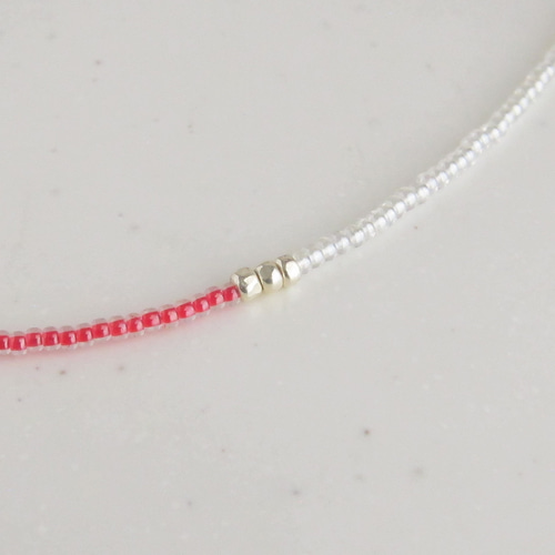 レッド ガラス ビーズ ネックレス 赤 レッド #red アシンメトリー