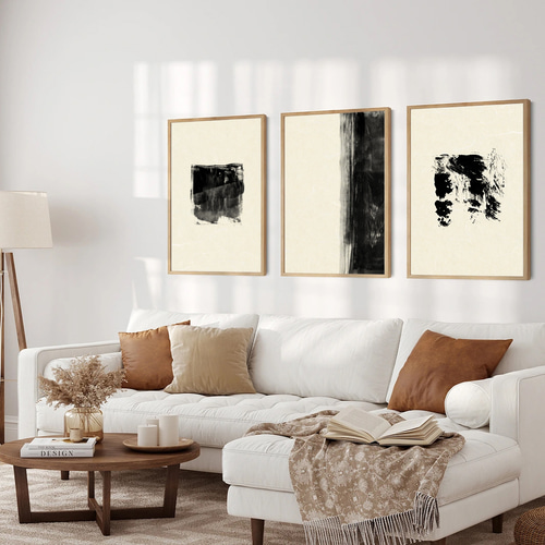 ジャパンディポスター【 sumi 】3種類 墨 抽象画ポスターで模様替え 和