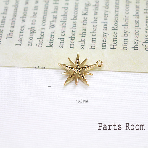 2個入】プチポラリスチャーム【ゴールド】-mt-4372 チャーム Parts