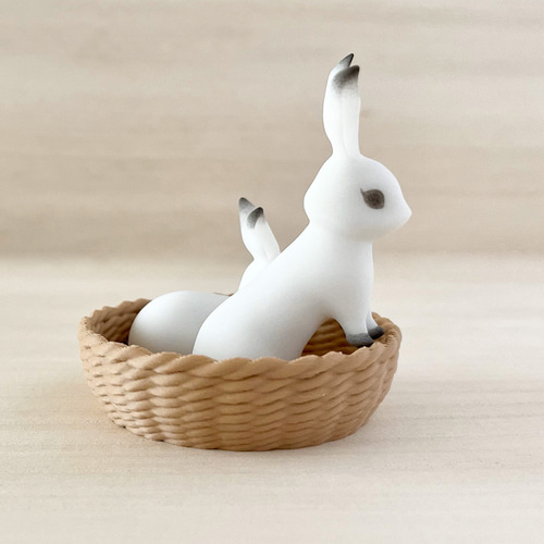 LLADRÓ カラフルウサギ耳フィギュア 箱付き 袋付き 俯せ