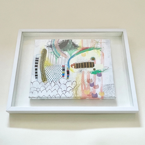 刺繍入り絵画「大丈夫、心配ないよ。(額入り) 絵画 マスダトモミ