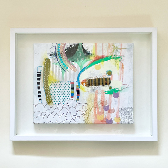 刺繍入り絵画「大丈夫、心配ないよ。(額入り) 絵画 マスダトモミ