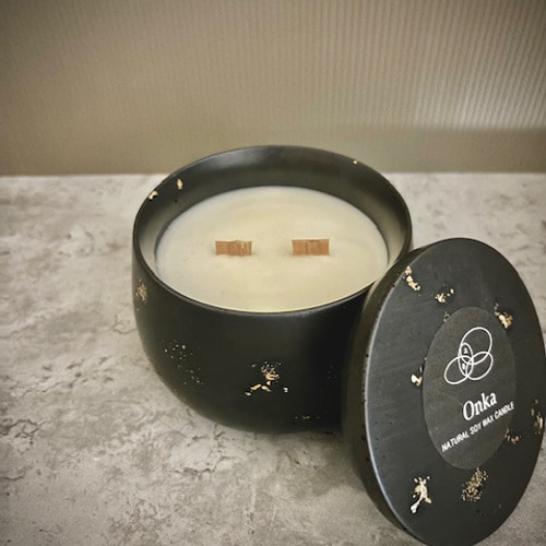 ジェスモナイト容器と100％天然精油&ソイワックスキャンドル