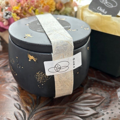 ジェスモナイト容器と100％天然精油&ソイワックスキャンドル Jesmonite