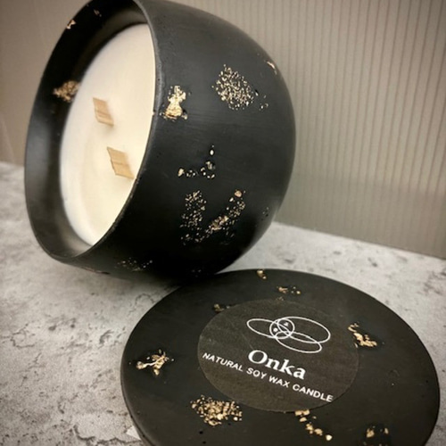 ジェスモナイト容器と100％天然精油&ソイワックスキャンドル