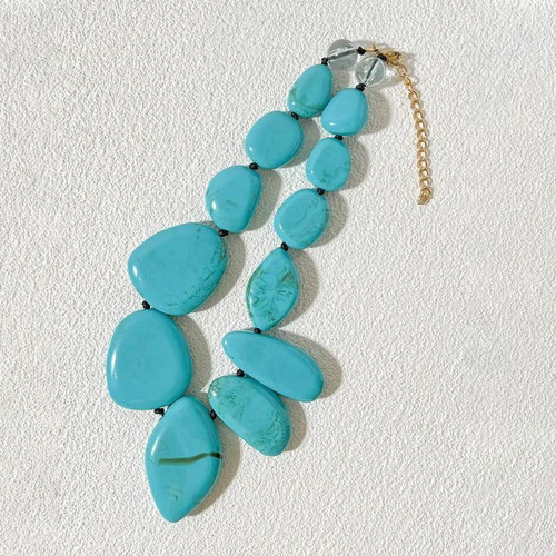 セレクトショップで購入　ビンテージ風ネックレス　カラフル　ブルーランク セレクトショップで購入ビンテージ風ネックレスカラフルブルーランク