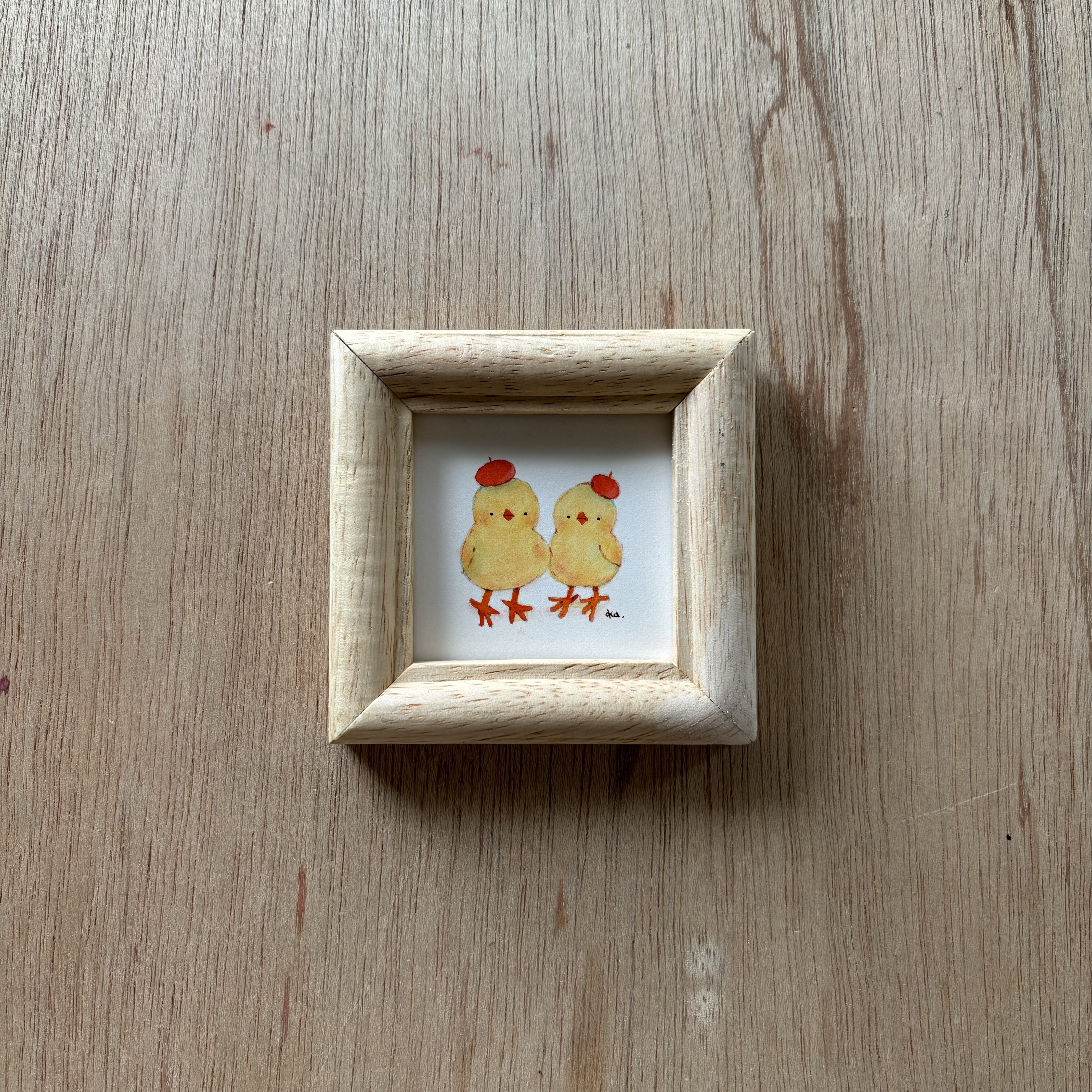 「ふたごのひよこ」ミニ額　原画