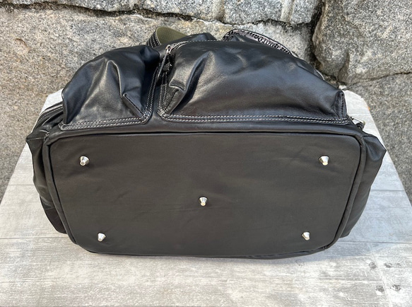 収納ポケット群レザーボストンバッグ BLACK バッグ・カバン 皮、革、レザー SKC1507078805(11550円)