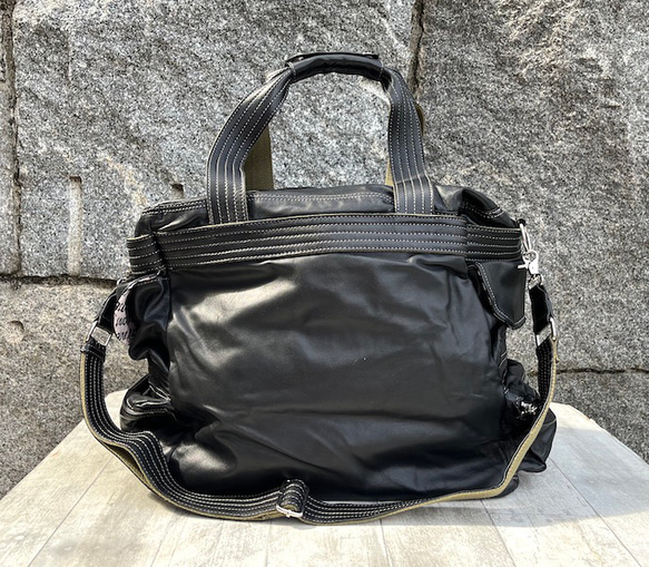 収納ポケット群レザーボストンバッグ BLACK バッグ・カバン 皮、革、レザー SKC1507078805(11550円)