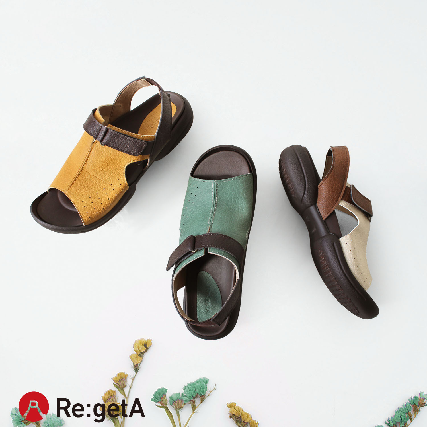 ツートンカラーパンチンググミサンダル レディース リゲッタ Re:getA R-285