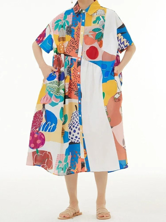 SISSEL EDELBO ワンピース　ドレス　パッチワーク風プリント SISSEL EDELBO ワンピース ドレス パッチワーク風プリント