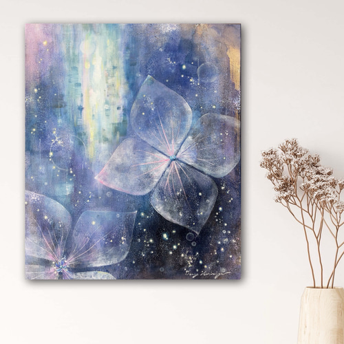 アクリル画　インテリア　アート 光の中で育てよう-a 【原画/木製パネルM10/アクリル画】インテリア