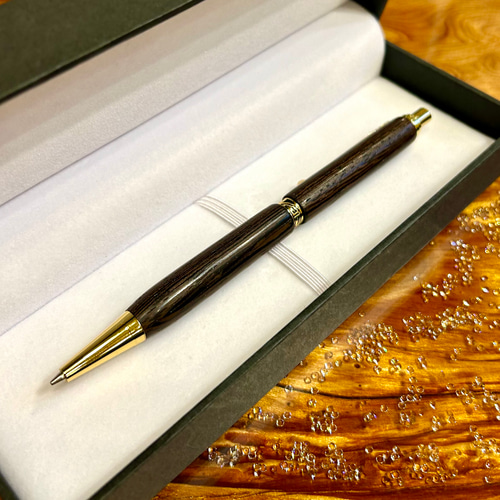 珍しい杢・ゼブラ柄 黒檀のシャーペン CN6 木材・板 金井工房 通販