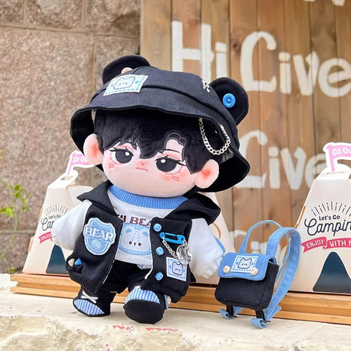 15/20cm着せ替えぬいぐるみ服 パルクール熊セット 帽子付き可能