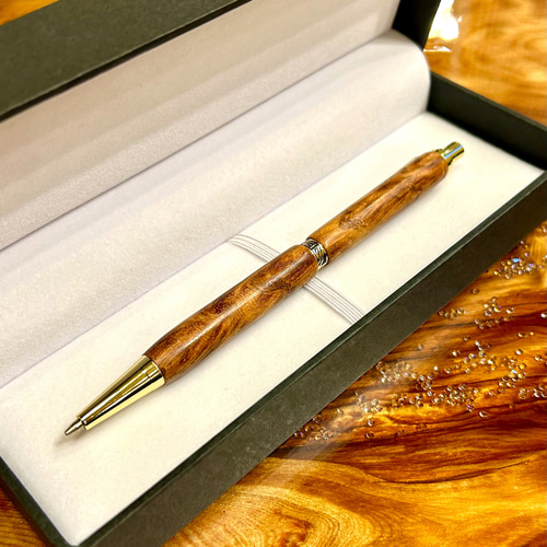 商売繁盛・努力の木】花梨の瘤木シャーペン CNZ038 ペン・筆記用具