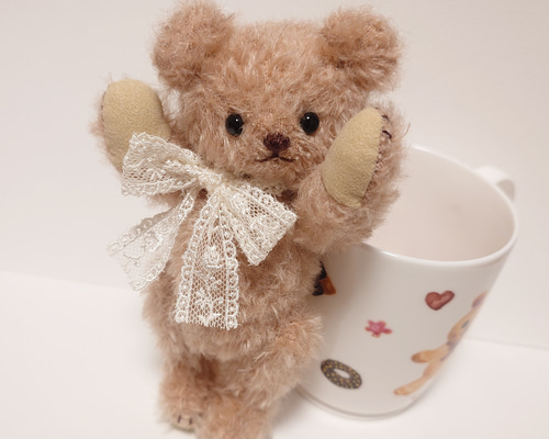 サンドピンクモヘア テディベア 15.5cm ぬいぐるみ yukumao 通販