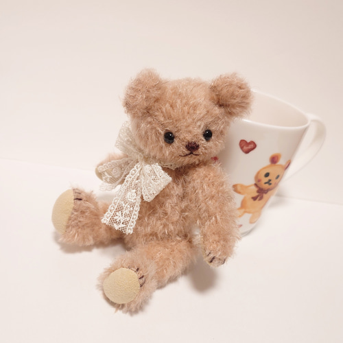 サンドピンクモヘア テディベア 15.5cm ぬいぐるみ yukumao 通販