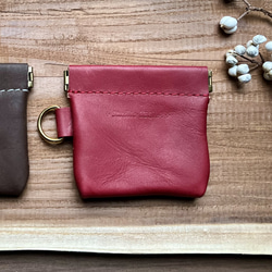 革のバネ財布 ミニウォレット 開けやすい小銭入れ♪ 小銭入れ