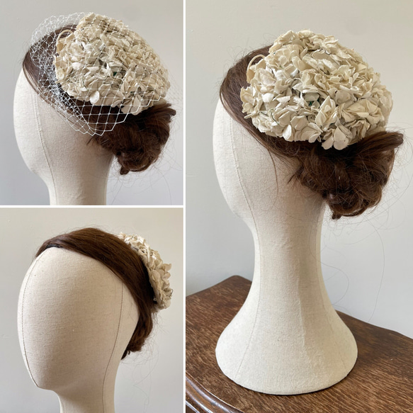 [一点もの] コットン小花のフランスアンティークボンネ 