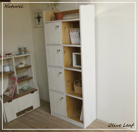 サイズ、デザインオーダー可！6段スリムキャビネット●シャビーホワイト●受注製作 サイズ、デザインオーダー可！6段4扉スリムキャビネット○シャビー